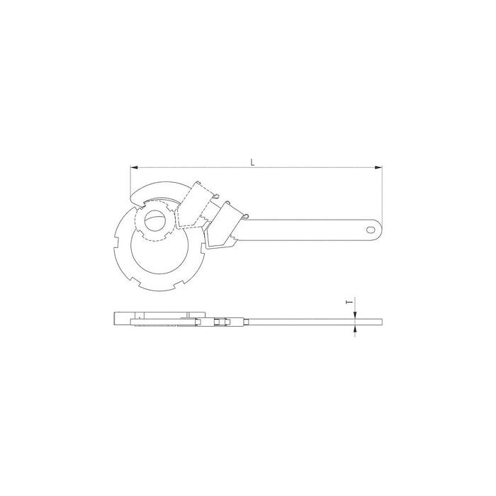 Inställbar haknyckel med hake 20-42 mm