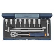 Sortiment med sexkants hylsnyckelhylsor, 1/2 tum fyrkant 12 delar