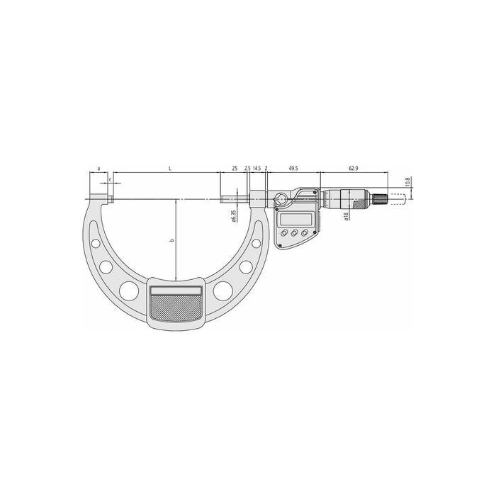 Digital bygelmikrometer IP65 med datautgång 100-125 mm