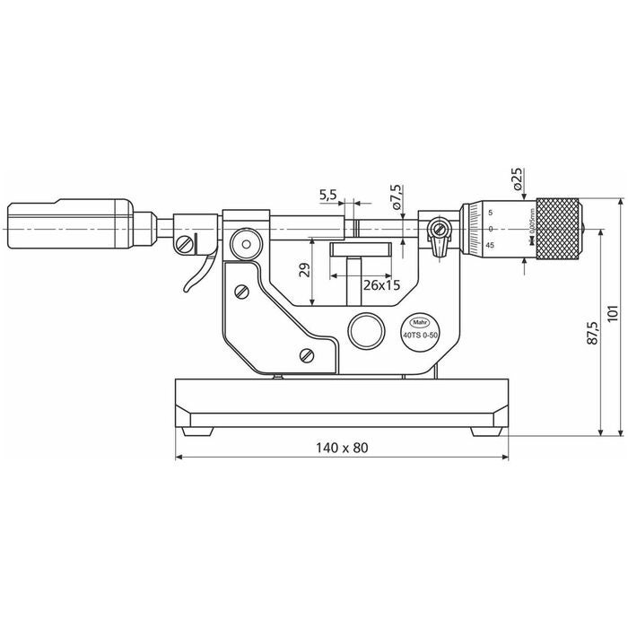 Standardmikrometer med finmätur 0-50 mm