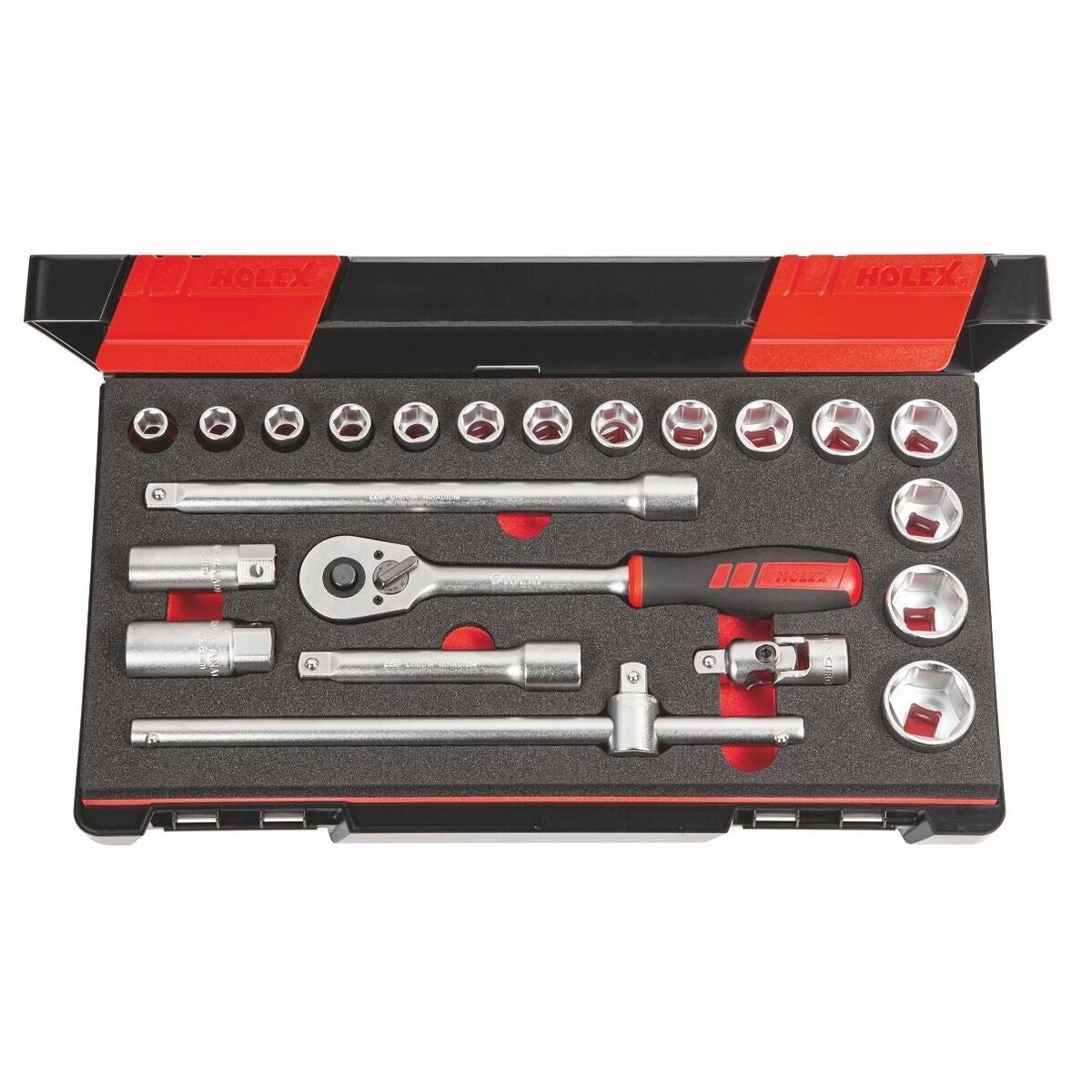 Hylsnyckelsortiment 1/2 tum fyrkant 22 delar 6