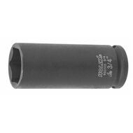 IMPACT-hylsnyckelinsats sexkant, 3/8 tum, lång utförande med tumdimensioner 3/4 tuuma