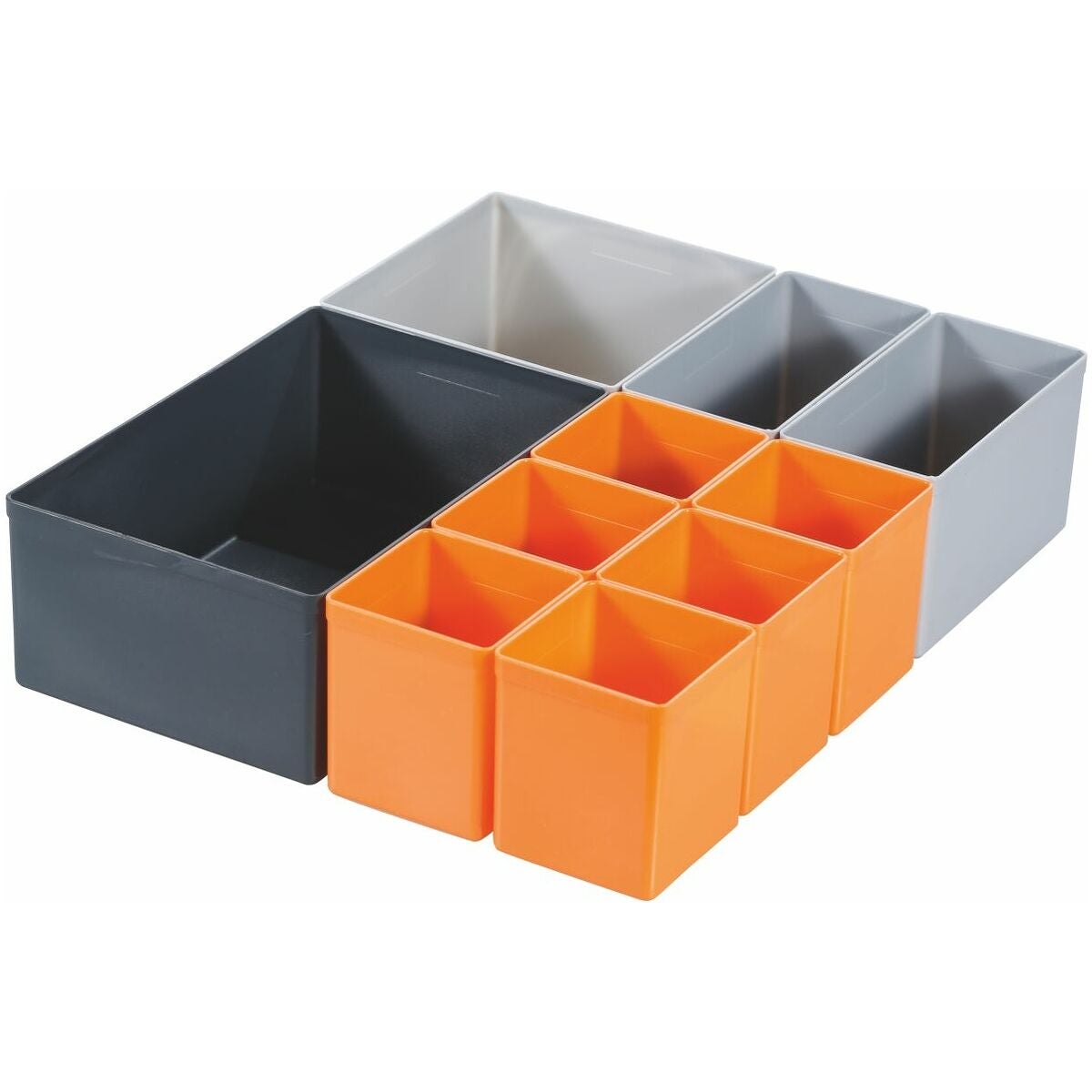 Sats, insatsboxar för 1/2 bottenlåda (10 boxar i 4 olika storlekar)