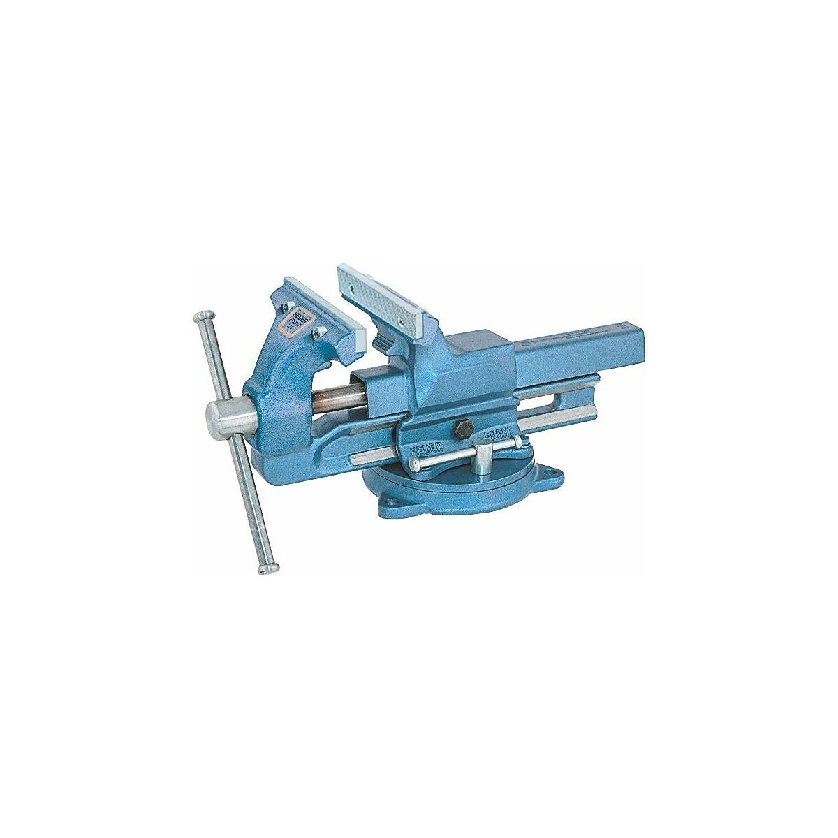 Bänkskruvstycke ″Heuer-Front″ med vridplatta och utbytbara backar 120 mm