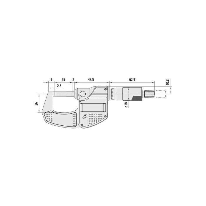 Digital bygelmikrometer 0-25 mm