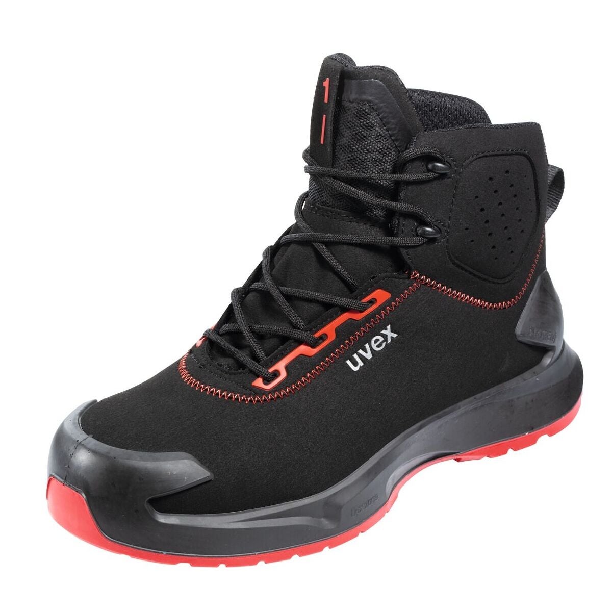 Snörkänga svart/röd uvex 1 x-craft, S3L