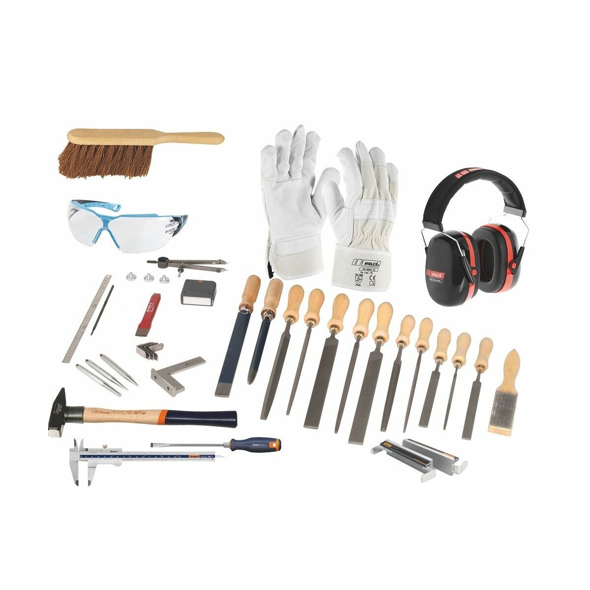 Verktygssats, 43 delar för industrimontörer utan hopfällbar låda