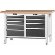 Arbetsbänk, 9 utdragslådor, Multiplex-bokskiva 20×20G