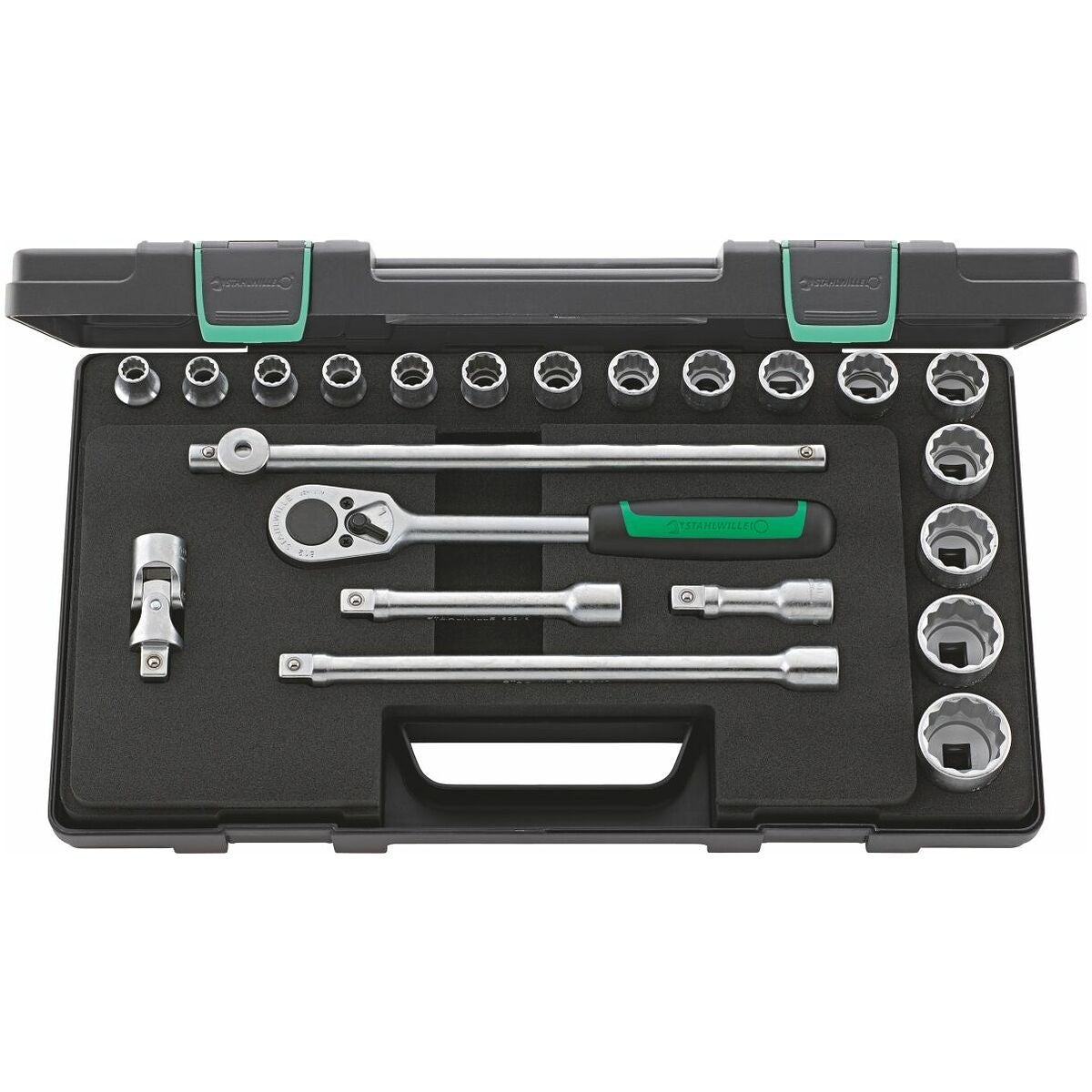 Hylsnyckelsortiment 1/2 tum fyrkant 22 delar 12