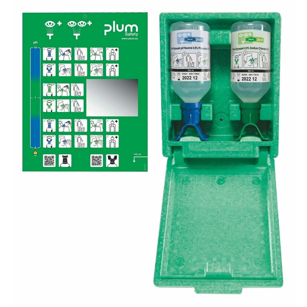 Kombi-ögontvättlåda DUO Väggbox med innehåll