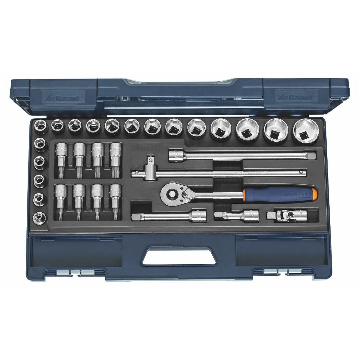 Hylsnyckelsortiment 1/2 tum fyrkant 32 delar