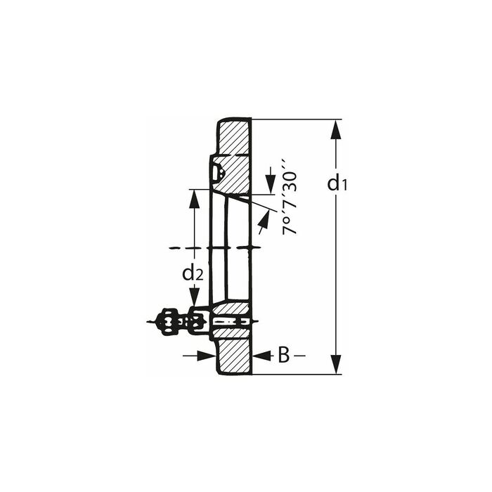 Kort, konisk chuckfläns DIN 55027 200/5 mm