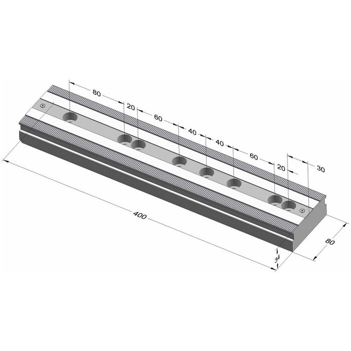 Multipelspännskena 80 400 mm