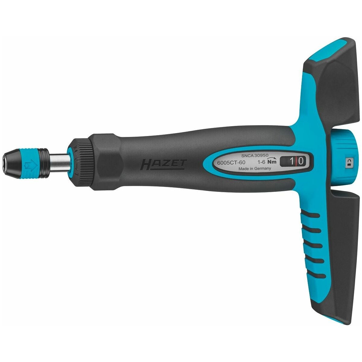 Momentskruvdragare med 1/4-tums bitsfäste, med skala och automatisk utlösare