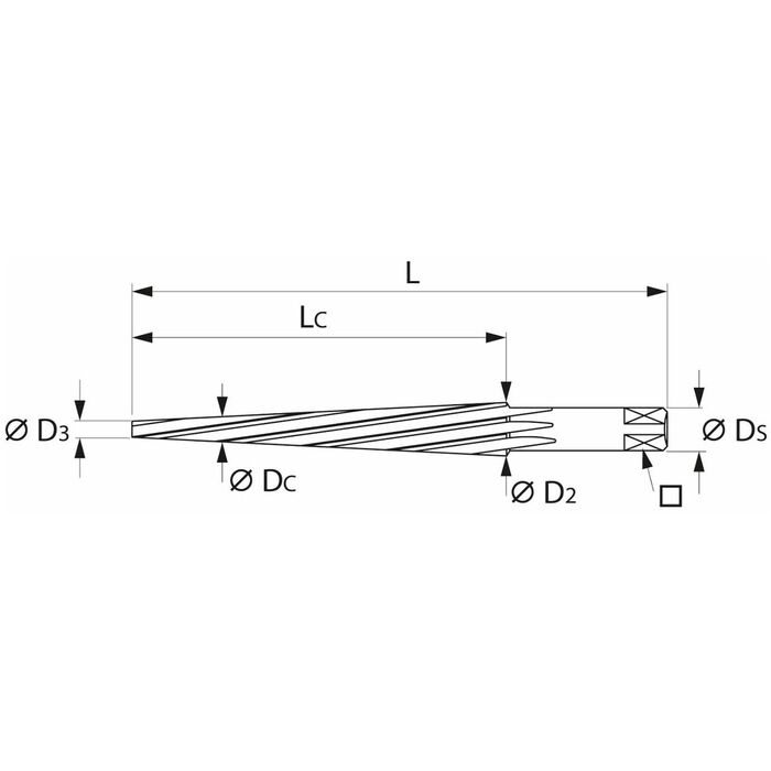 Konisk brotsch 1:10 3X10 mm