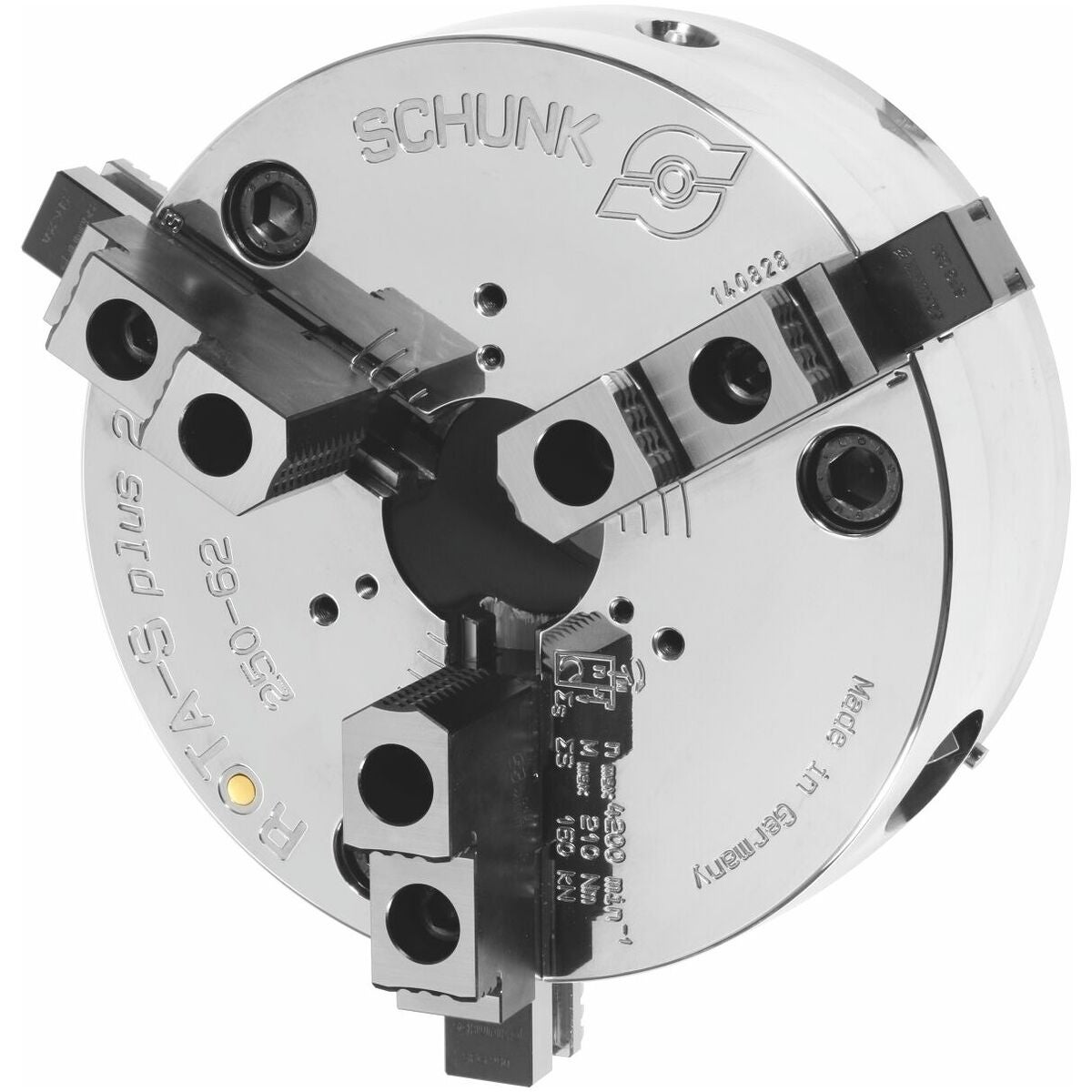 Självcentrerande chuck ROTA-S-plus 2.0 med grundbackar och hårda överbackar med grundbackar och hårda överbackar 250