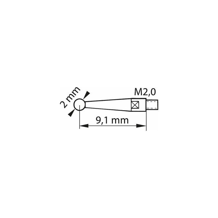 Vippindikator mätspetslängd 9,1 mm 0,07/40 mm