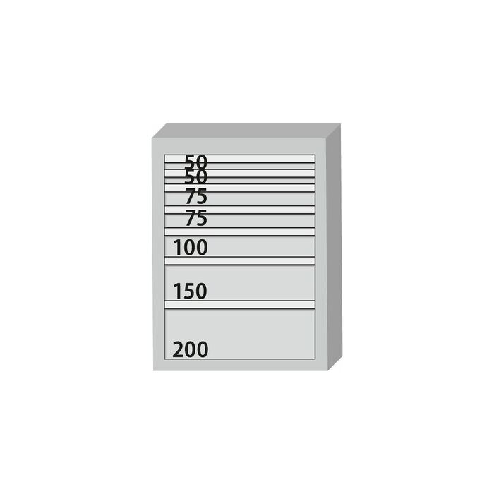 ESD-verktygsskåp komplett med lådor 800/7