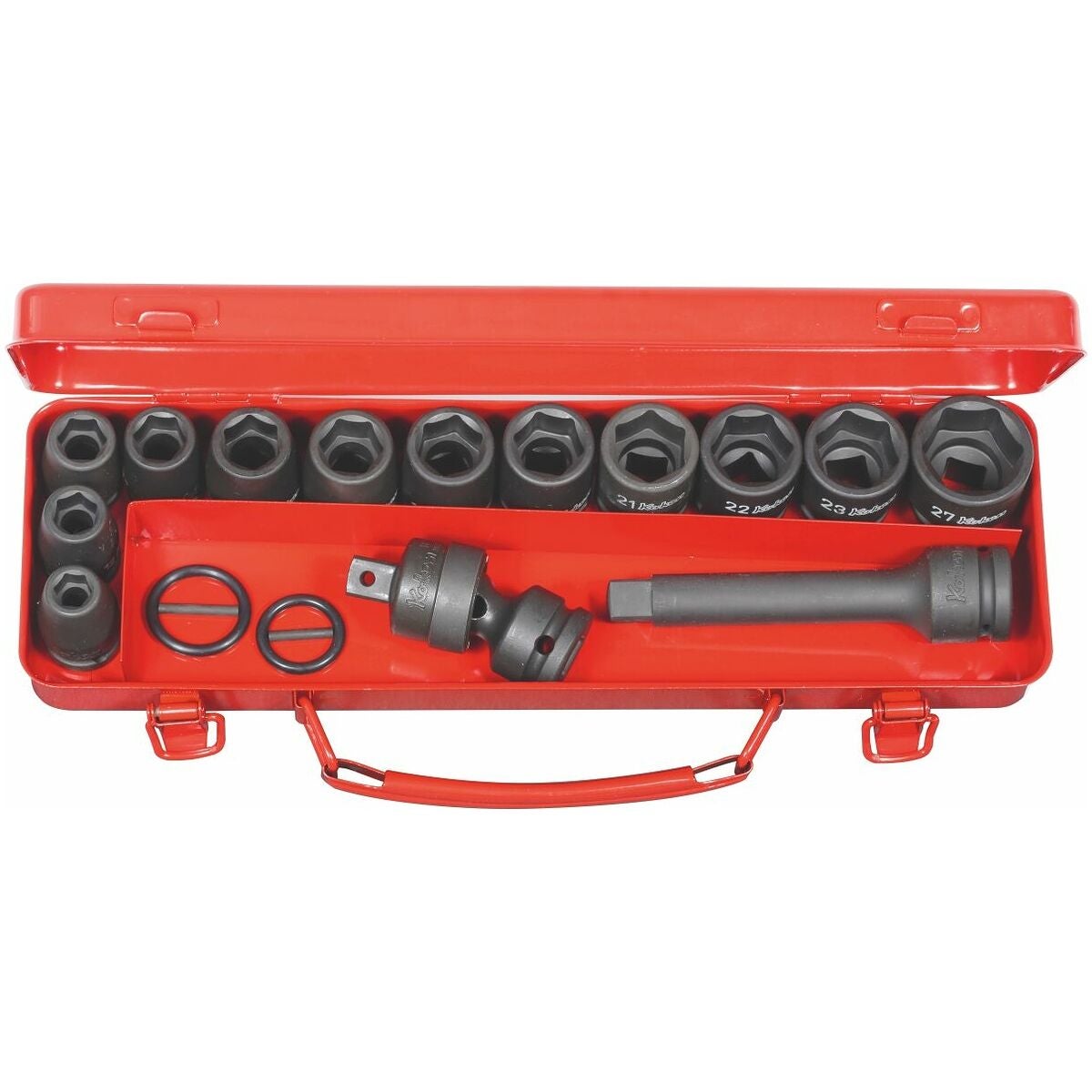 IMPACT-sortiment, 18 delar, sexkant, 1/2 tum