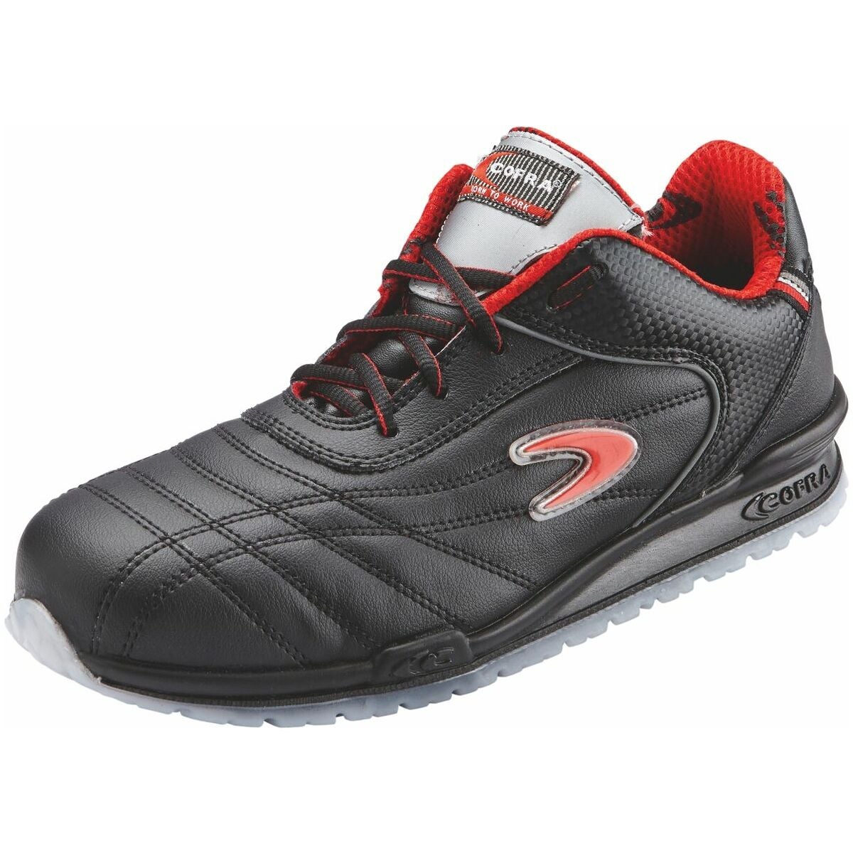 Halvsko svart/röd MEAZZA, S1PS FO SR 36