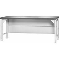 Vario Basic arbetsbänk, med bakvägg, höjd 850 mm, Eluplan-skiva mörk 2000 mm