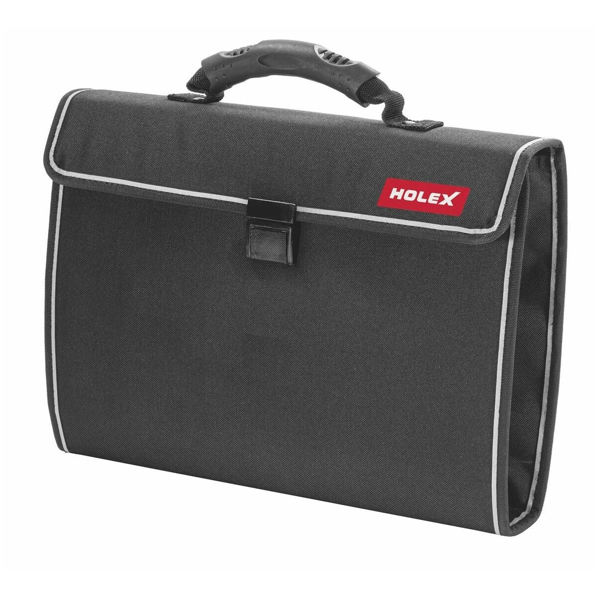 Verktygsportfölj av textil med instickslås