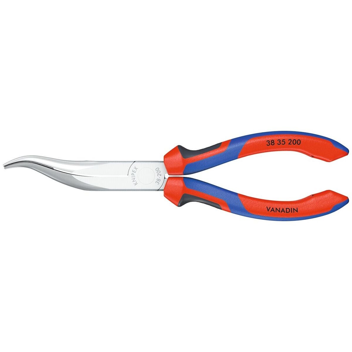 Mekanikertång, förkromad oval/spetsig, krökt 200 mm