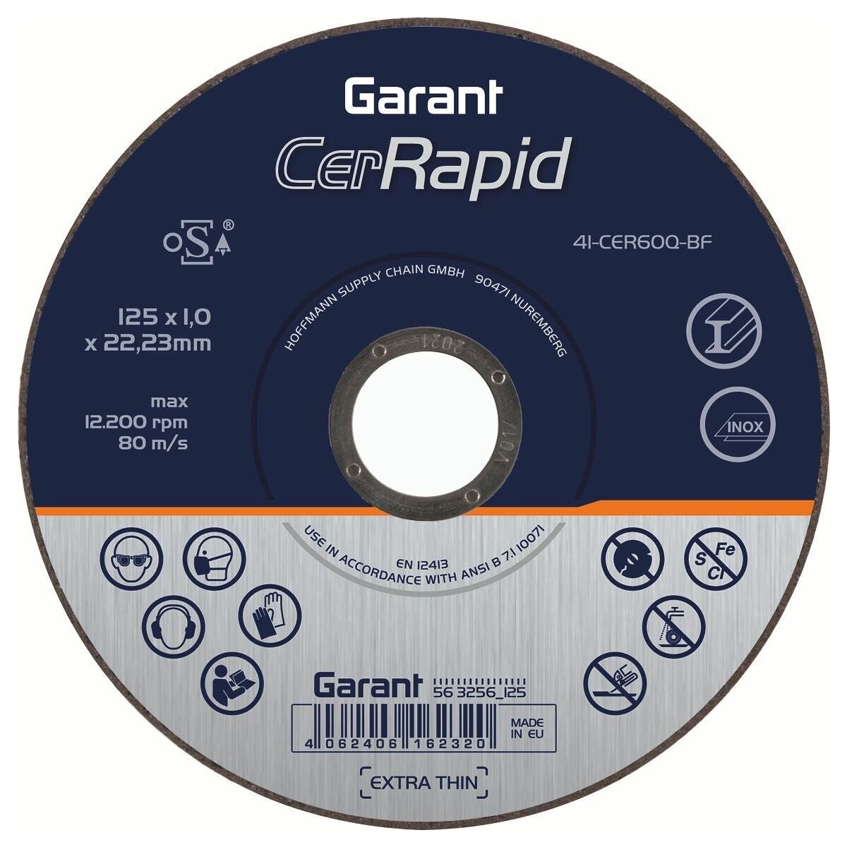 CerRapid kapskiva EXTRA TUNN stål, rostfritt stål 230 mm