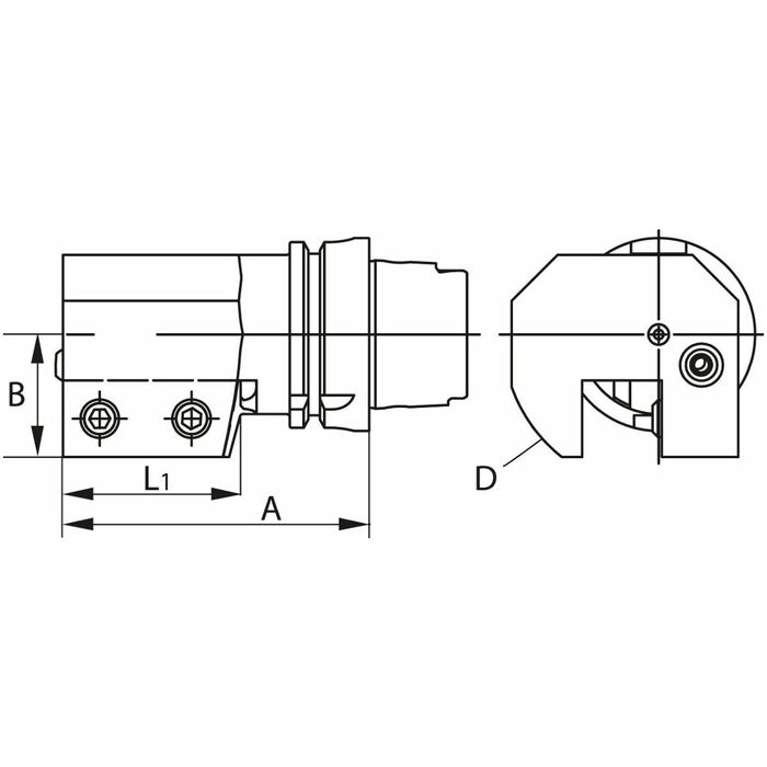 Verktygshållare axiell, trippel, höger 20 mm