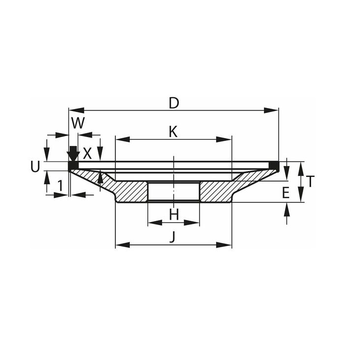 CBN-sliptallrik D×T×H (mm) B151