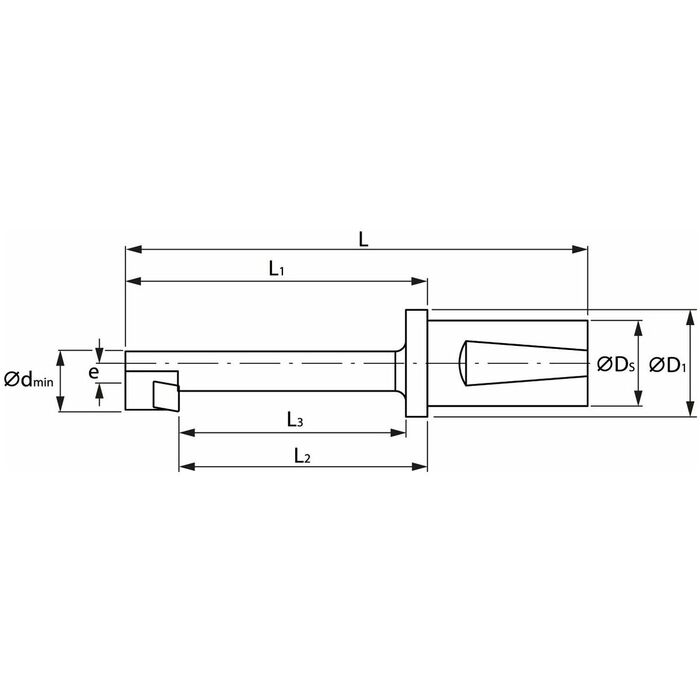 Bakplans-försänkare 180° 15 mm