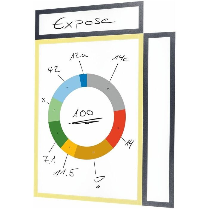 Genomskinlig mapp magnetisk A4 sats med 10 st YELLOW