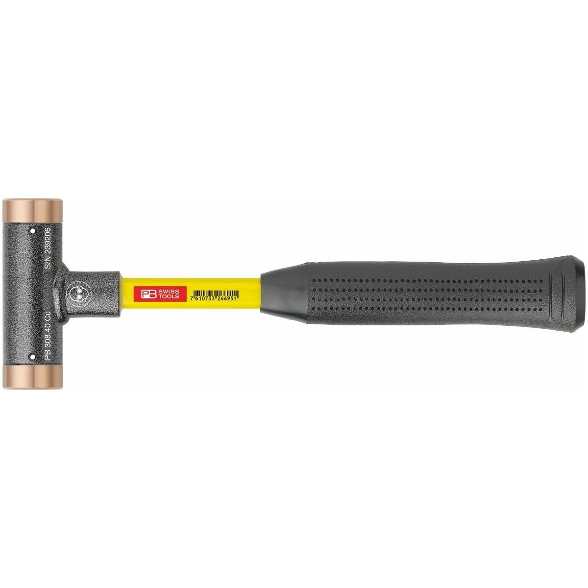 Studsfri hammare med kopparslag Skaft av superglas