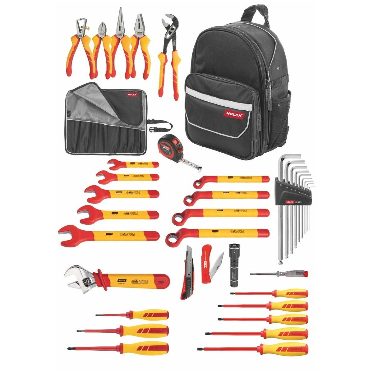 Verktygssats för elektriker, 38 delar i verktygsryggsäck