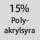 Tygsammansättning: 15 % polyakryl