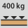 Bärförmåga arbetsbänk/bord − maximal jämnt fördelad last (på trä): 400 kg