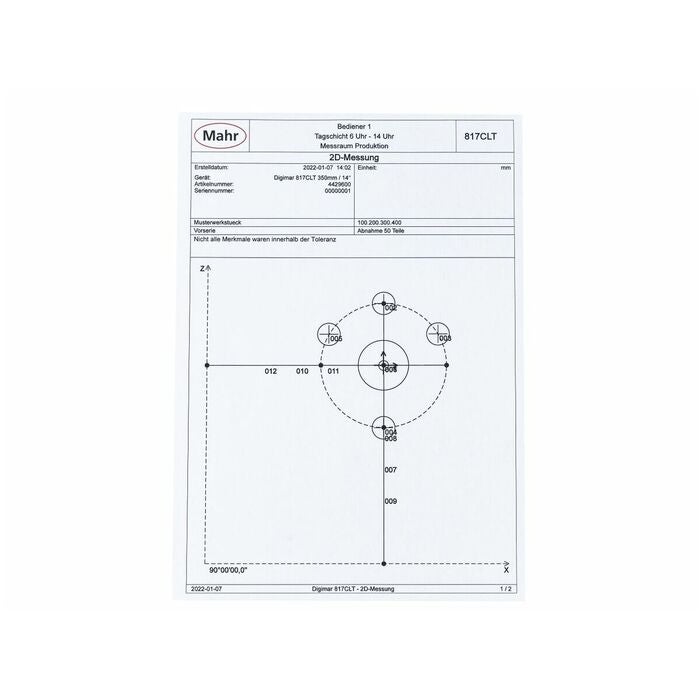 Digital 2D-höjdmätare Digimar 817CLT 1000