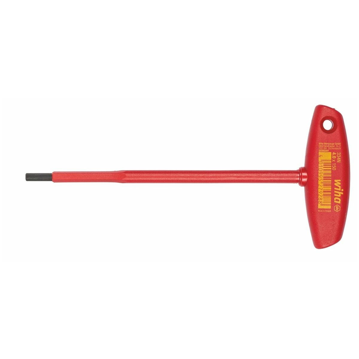 Sexkantskruvdragare, med T-handtag Helt VDE-isolerad