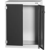 Hyllskåp med dörrar helt av plåt