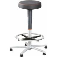 Arbetspall, tygstoppning, med glidknappar och fotring, hög