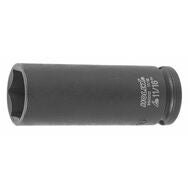 IMPACT-hylsnyckelinsats sexkant, 3/8 tum, lång utförande med tumdimensioner 11/16 tuuma