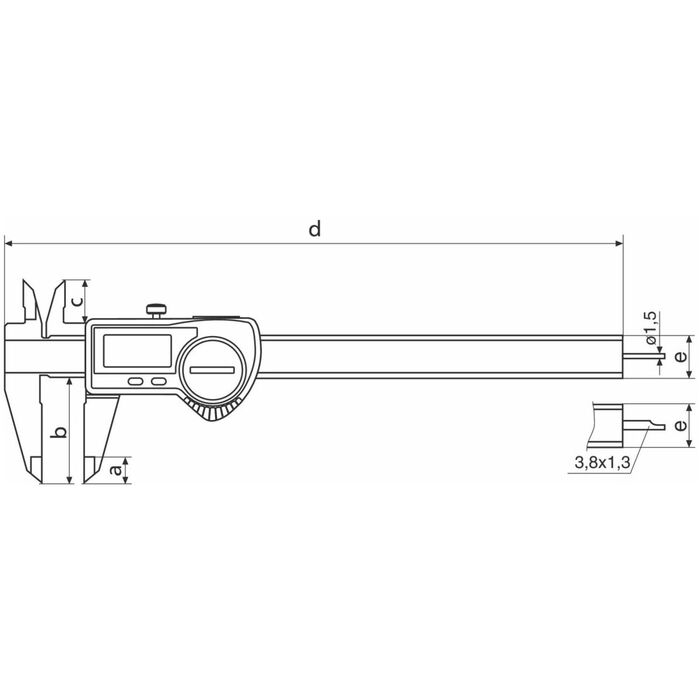 Digitalt skjutmått IP67 med datautgång 150 mm