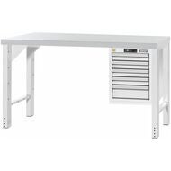 ESD Vario arbetsbänk med hurts höjd 850 mm, ESD-skiva 12×20G