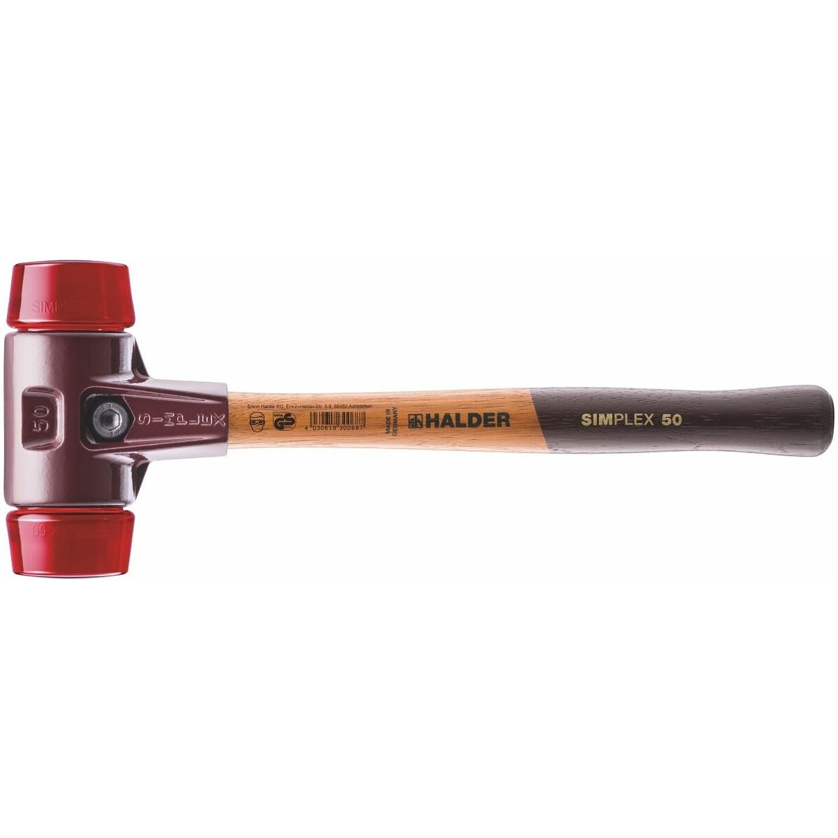 SIMPLEX skonhammare med plastinsatser röd