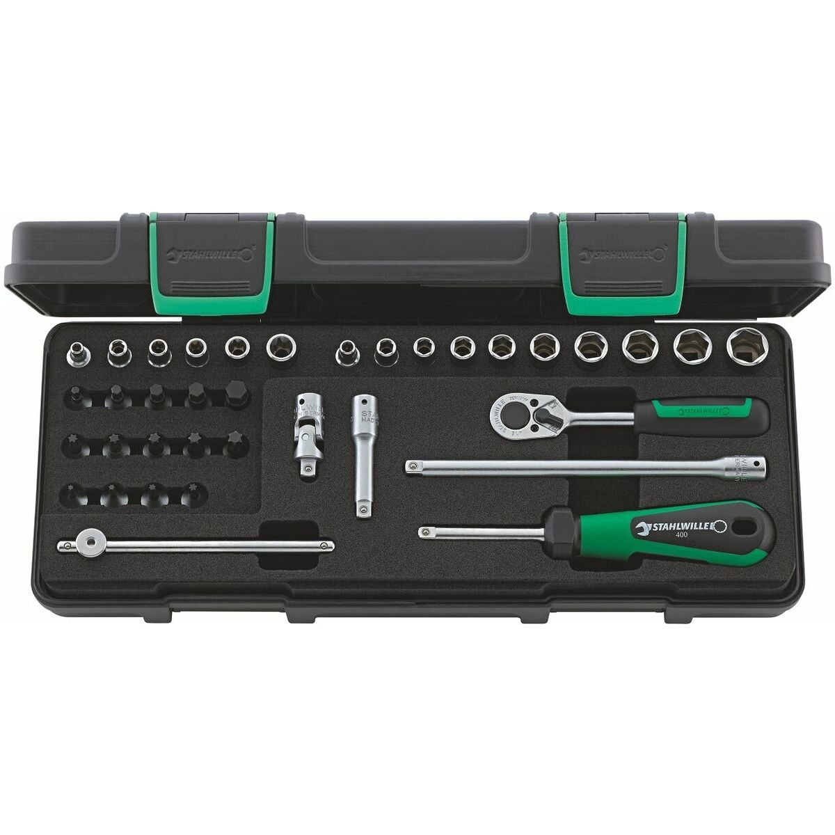 Hylsnyckelsortiment 1/4 tum fyrkant 36 delar 6