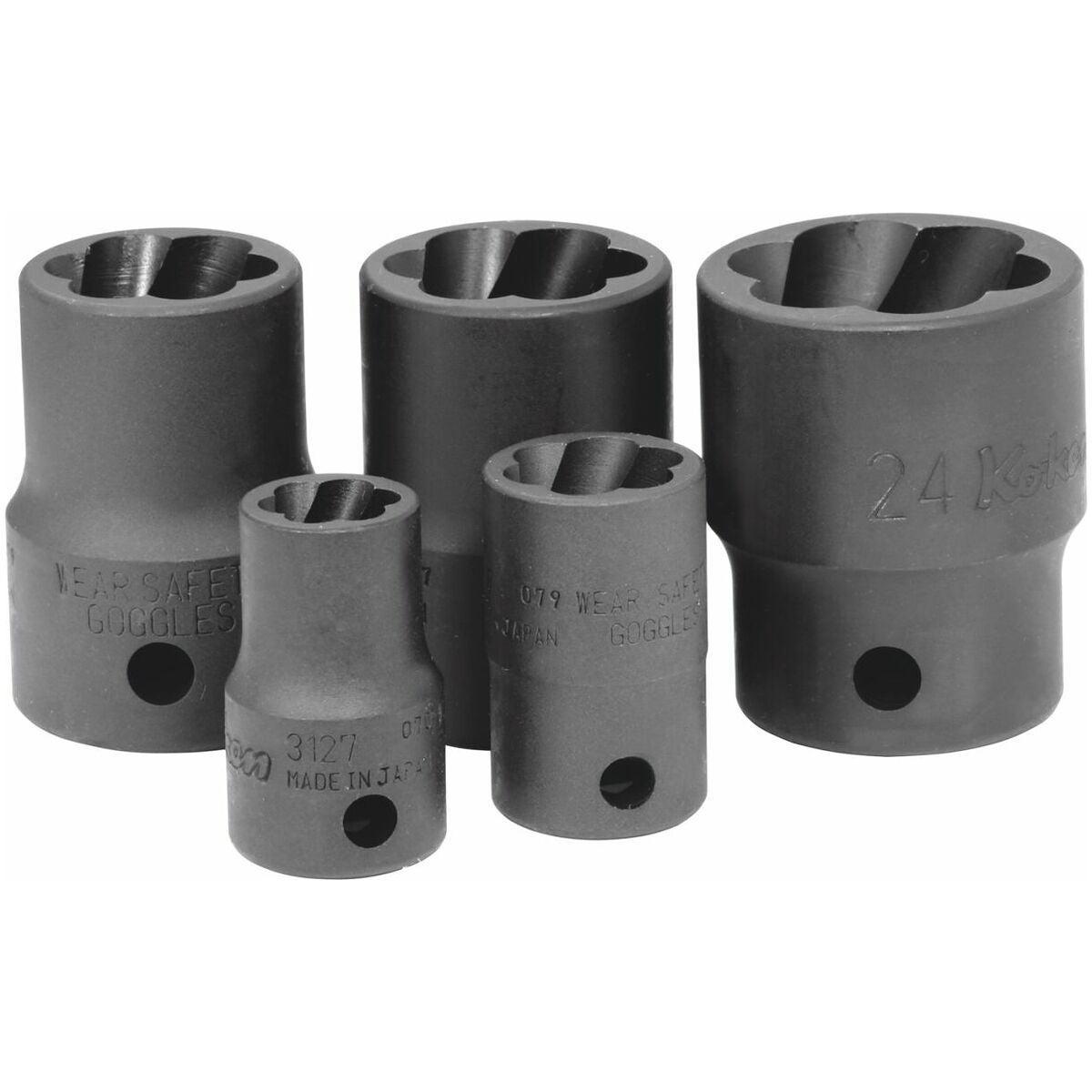 Skruv-/mutterutdragarsats Femdelad