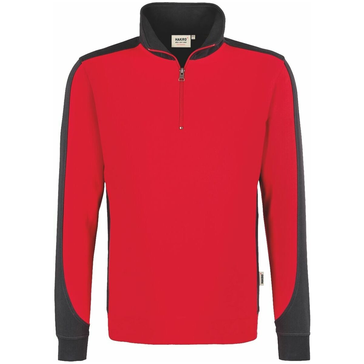 Zip-Sweatshirt Contrast Mikralinar® röd