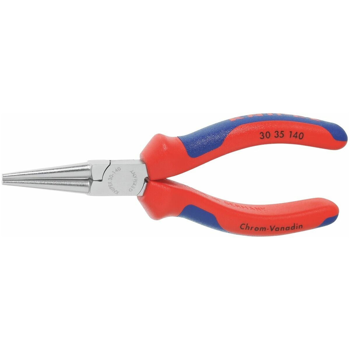 Spetstång, rund/spetsig, förkromad med grepphylsor