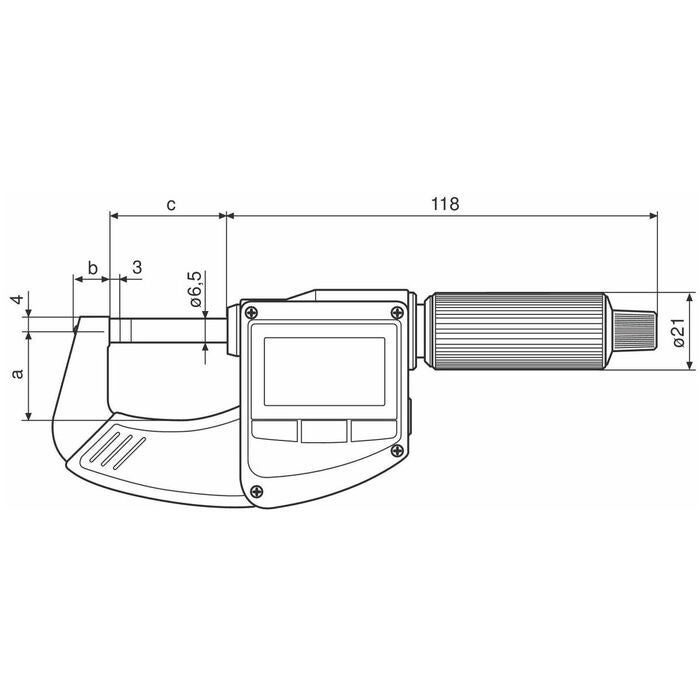 Digital bygelmikrometersats IP65 med datautgång 0-100 mm