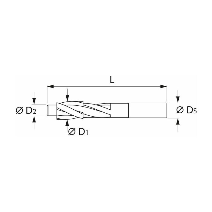 Planförsänkare enl. DIN för genomgående hål 10X5,3 mm